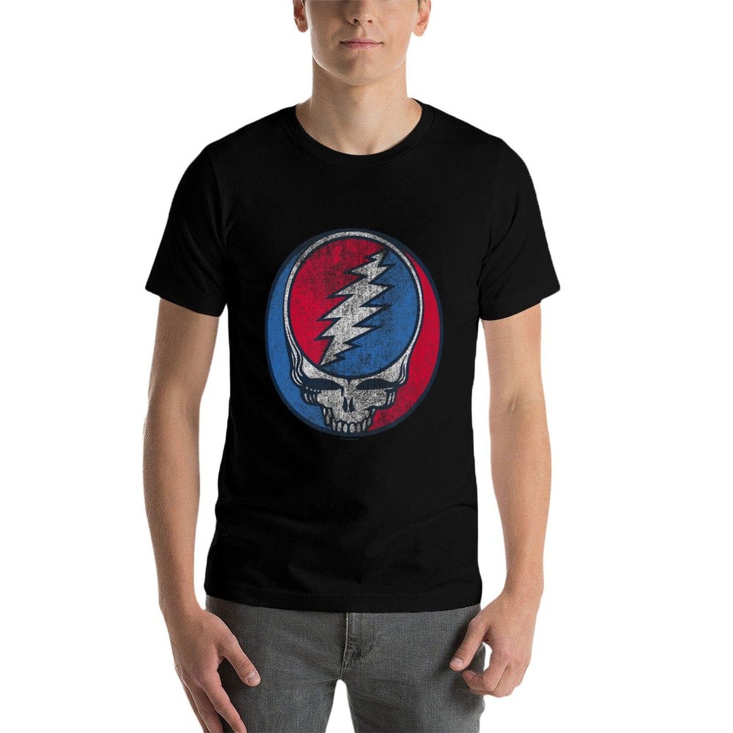Grateful Dead Distressed Steal Your Face Logo Vintage Band  Vintage-inspired T-Shirt