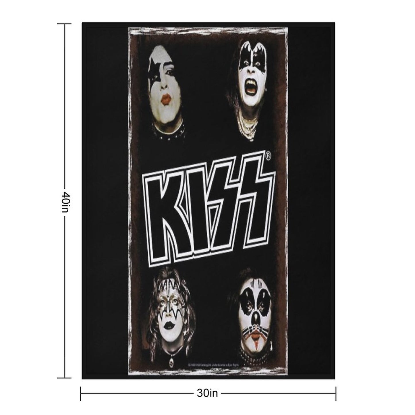 Vintage Kiss Original Band Throw Blanket