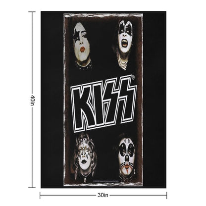 Vintage Kiss Original Band Throw Blanket