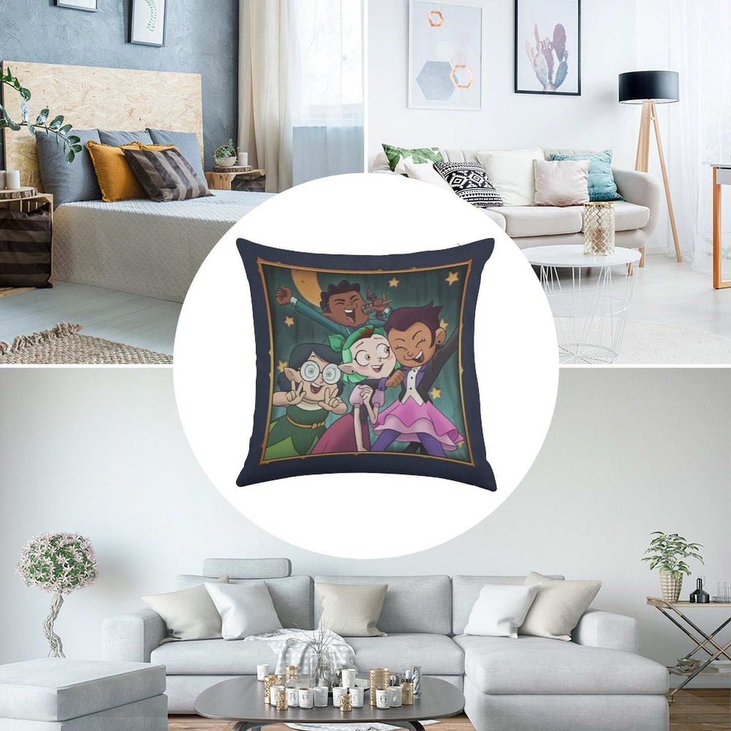 The Owl House Linen Throw Pillow Cover