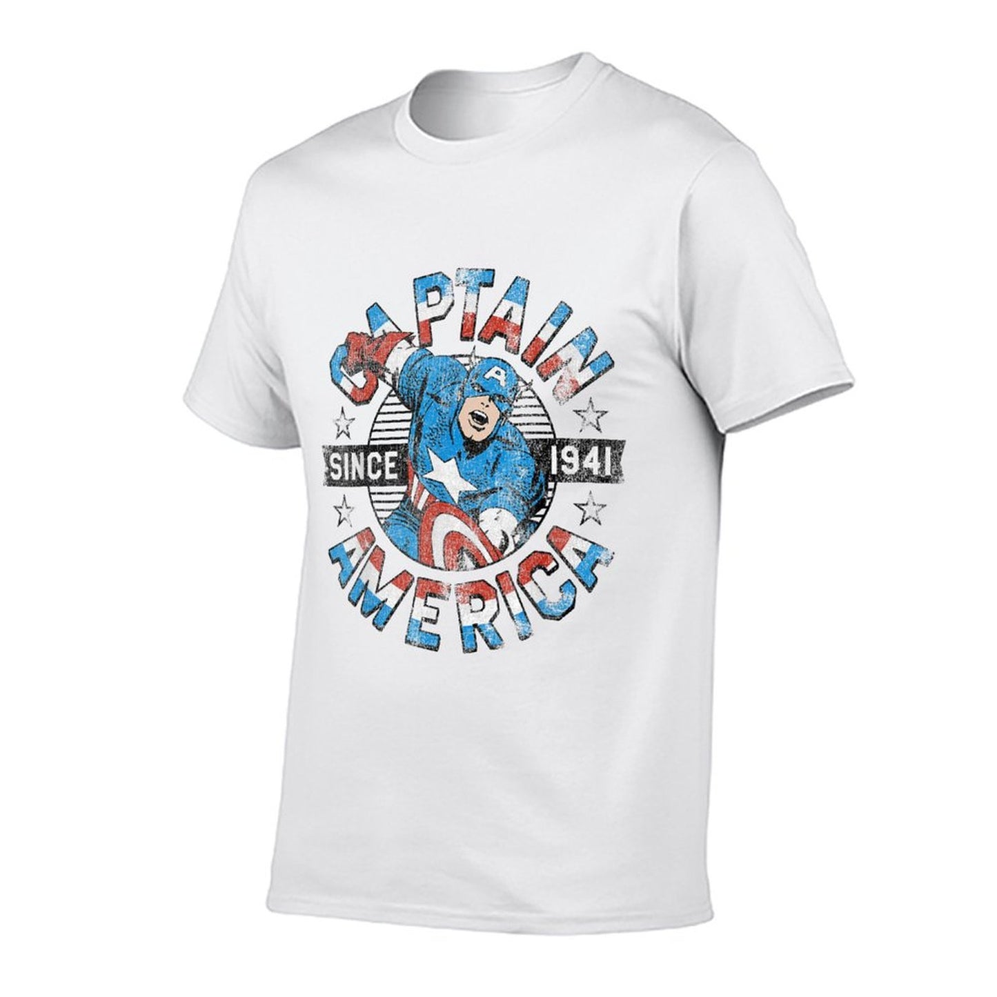 Marvel Avengers Vintage Captain America Comic Hero Since 41  Tagless Design T-Shirt