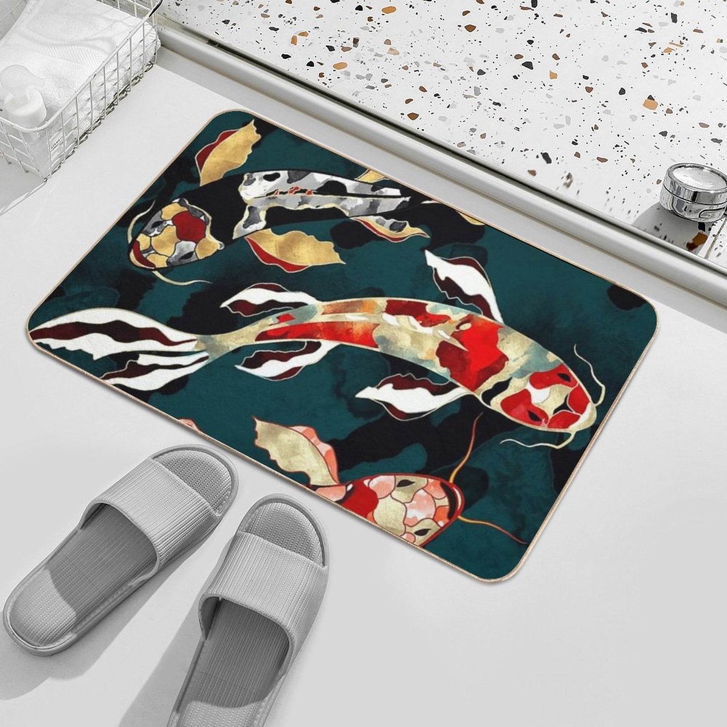 Metallic Koi Bath Mat