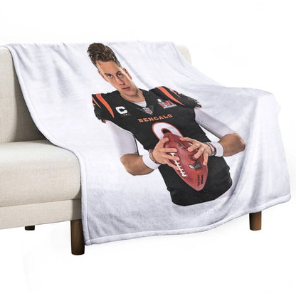 Natural Soccer League Overcome Yourself Joe Burrow Graphic Gift Throw Blanket