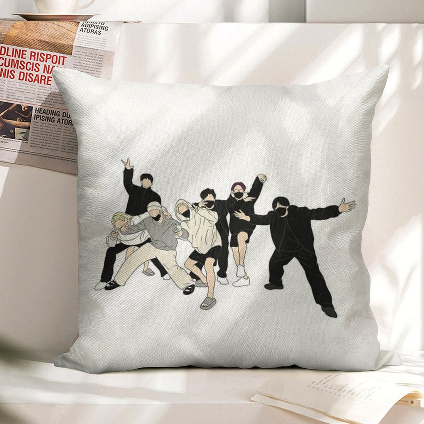 Stray Kids Responsible Kids Linen Throw Pillow Cover