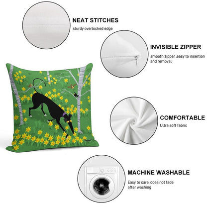 Daffodil Hound Soft Durable Construction Throw Pillow