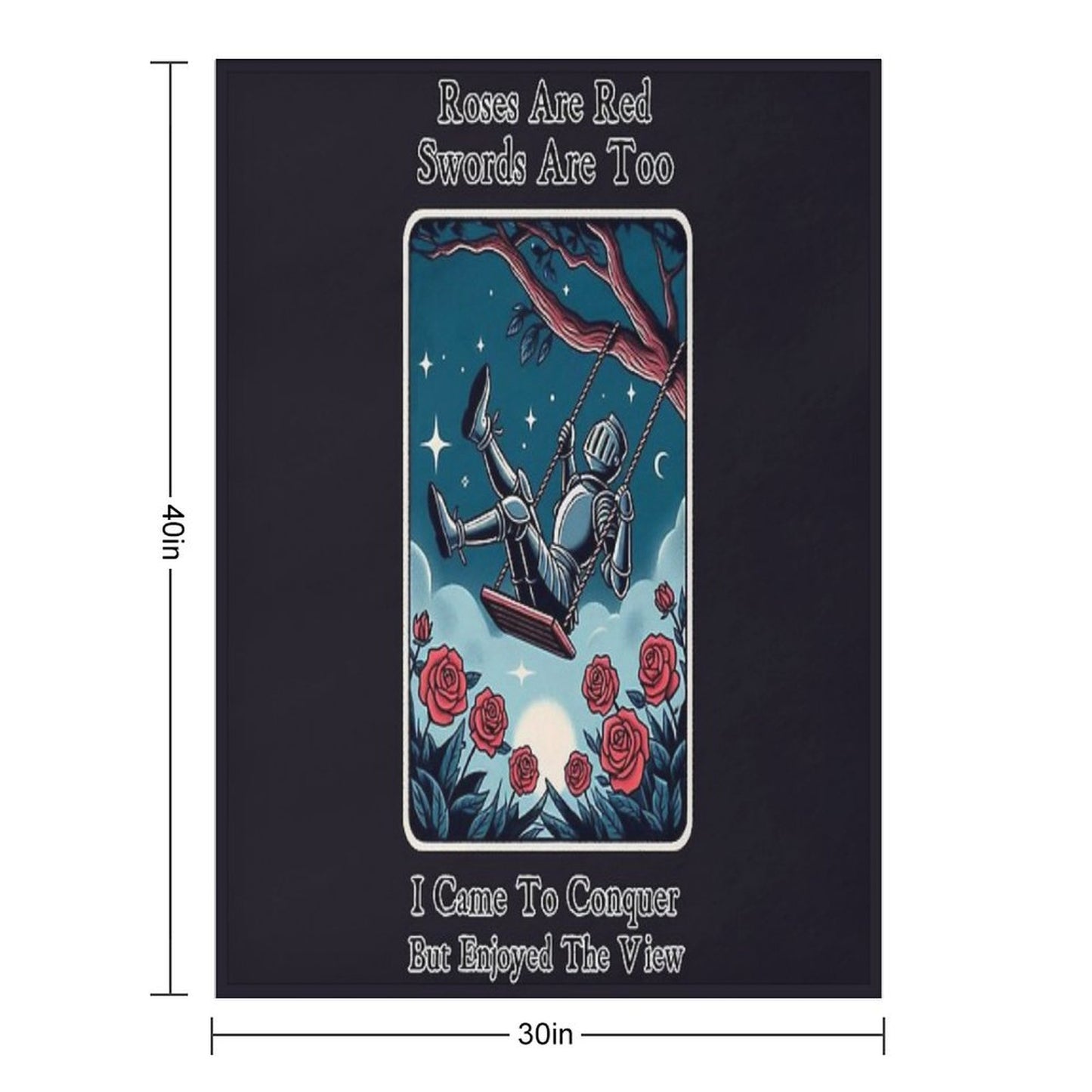 Roses Are Red, Swords Are Too - Tarot Throw Blanket
