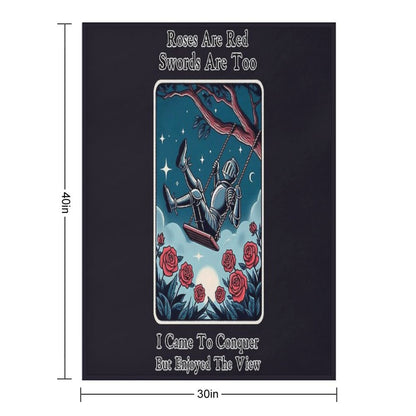 Roses Are Red, Swords Are Too - Tarot Throw Blanket