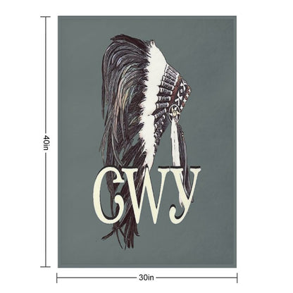 Cherokee (Cherokee Language) Headdress Throw Blanket