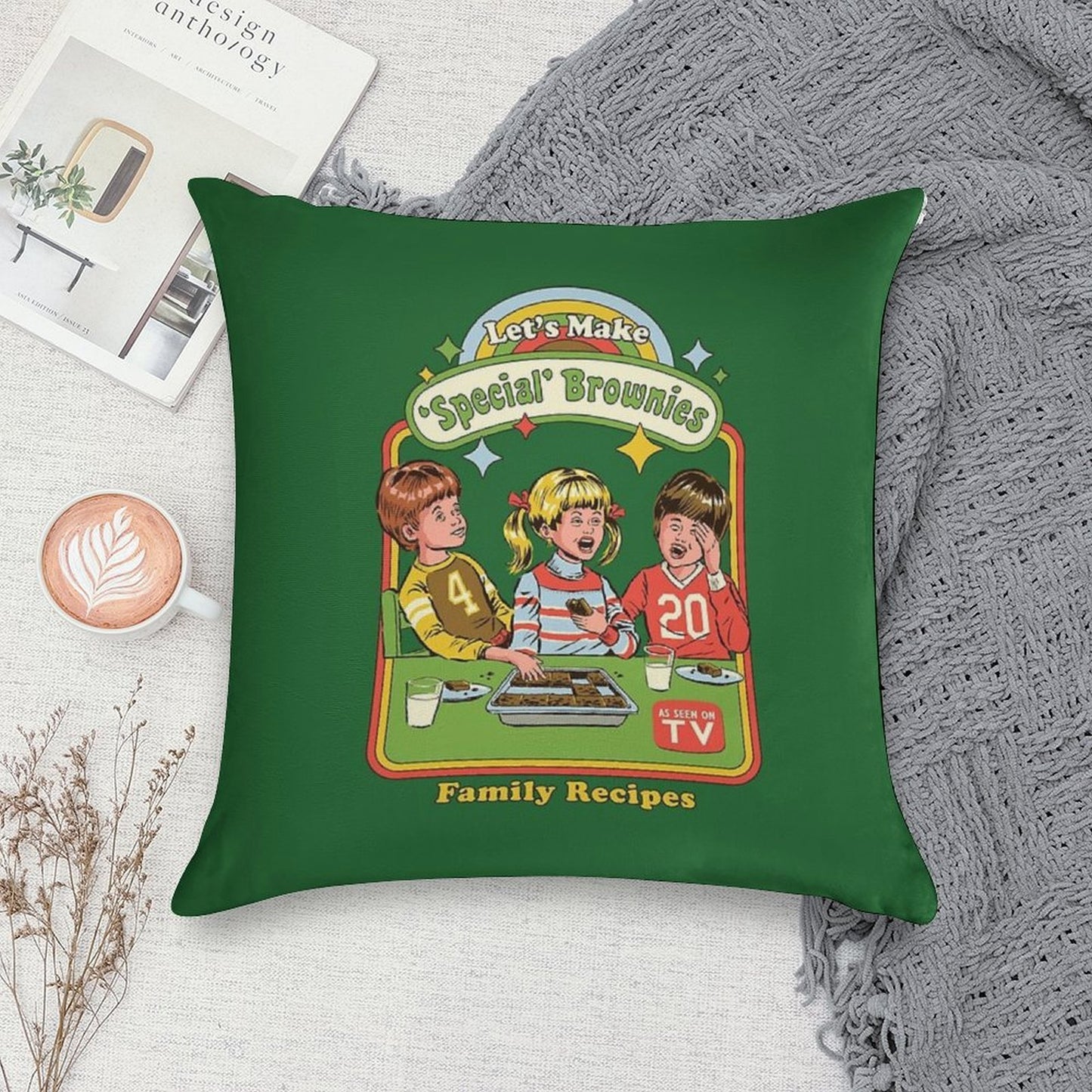 Let's Make Brownies Soft Shrink-Resistant Throw Pillow
