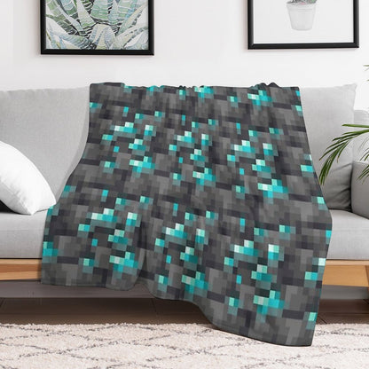Deepslate Diamond Ore Throw Blanket