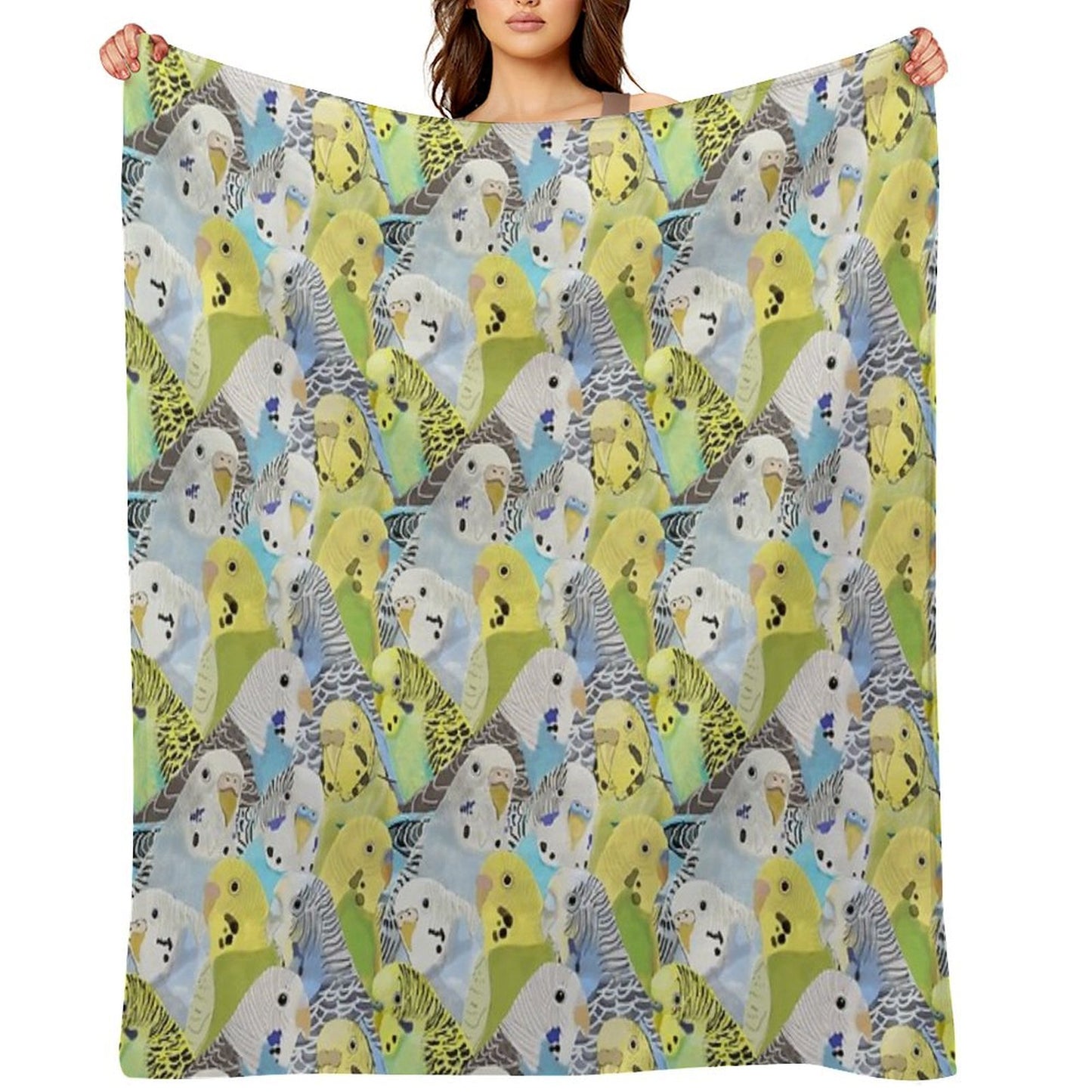 Budgie Parakeets Throw Blanket