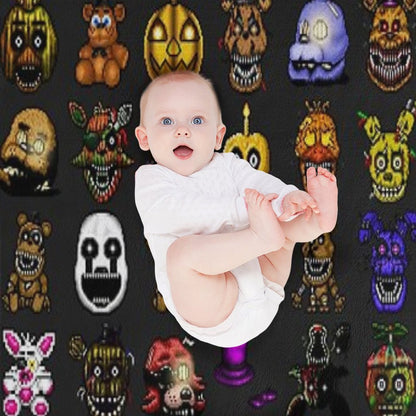 Five Nights at Freddy's - Pixel Art - Multiple Characters New Set Throw Blanket