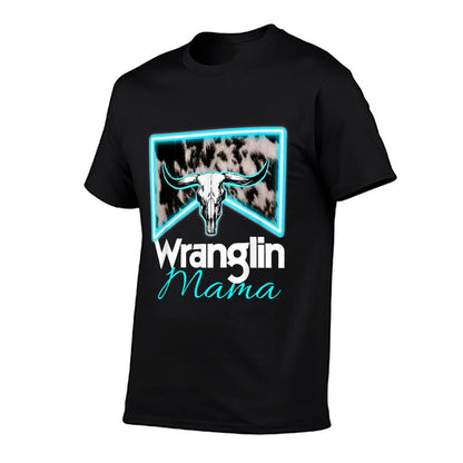 Rodeo Mama Cowgirl Rodeo Mom Western Cowhide Wranglin Mama T-Shirt
