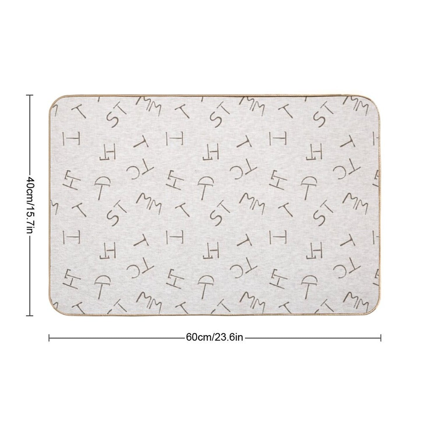 Cattle Brands - Beige Bath Mat