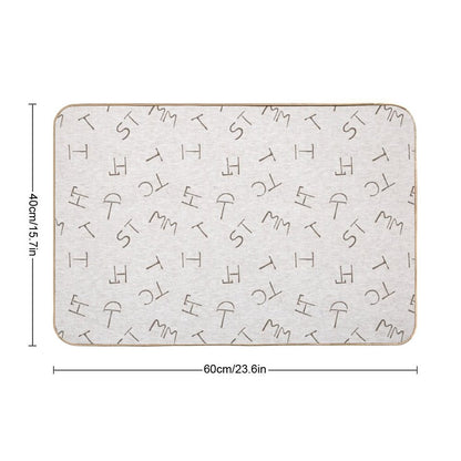 Cattle Brands - Beige Bath Mat