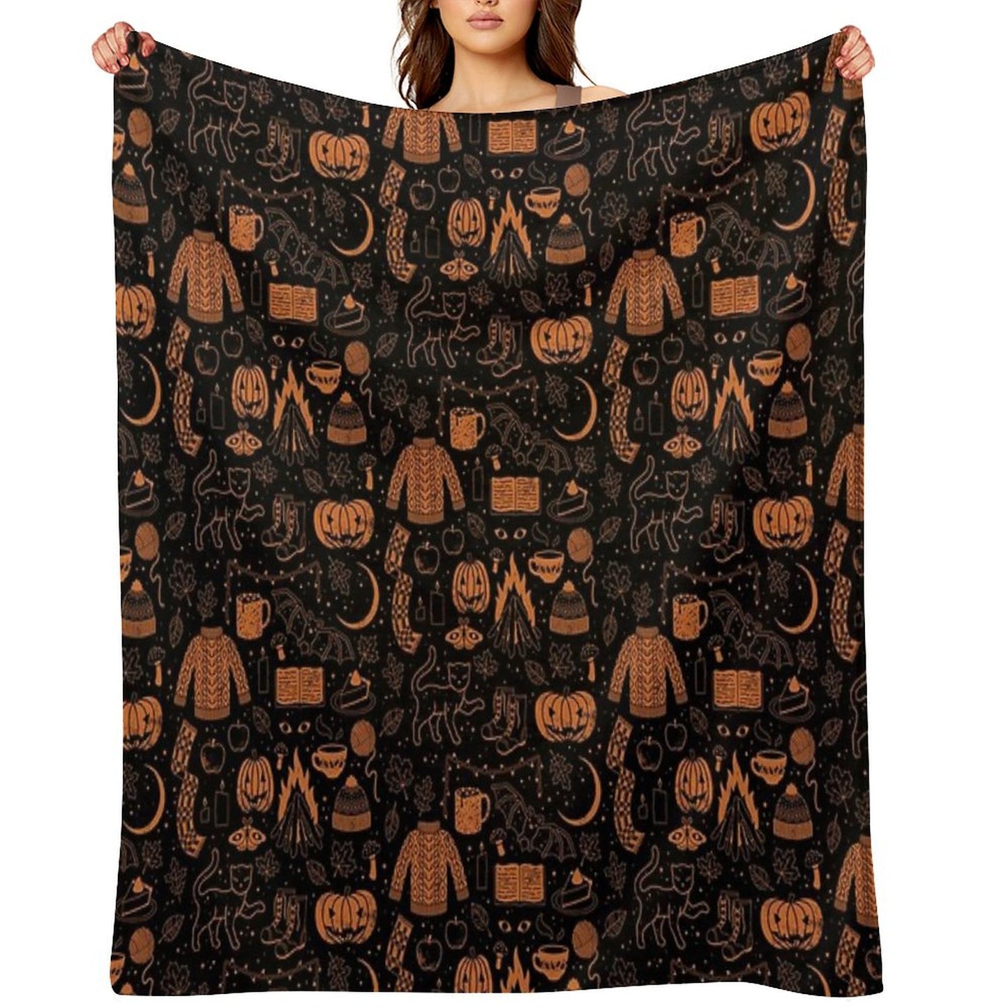 Autumn Nights Halloween Throw Blanket