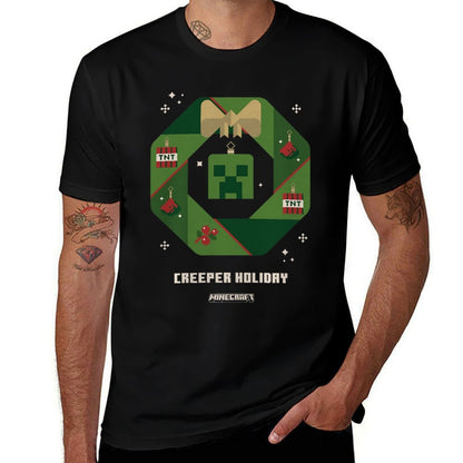 Minecraft Christmas Creeper Holiday Xmas Crown Portrait Premium  Vintage-inspired T-Shirt
