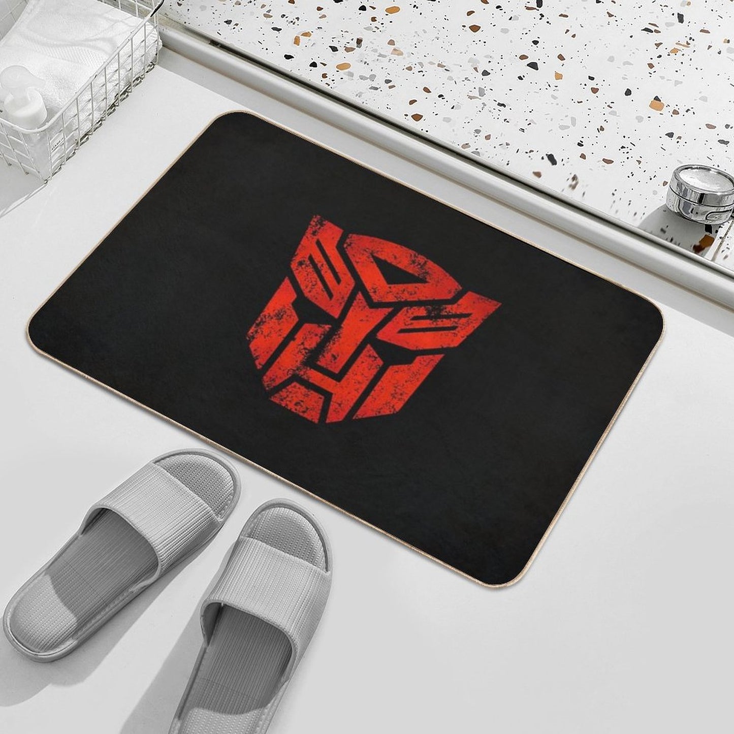 Autobots Logo · Distressed Bath Mat