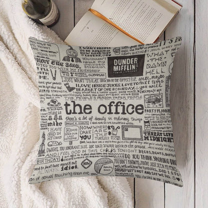 A Visual Representation of The Office Linen Throw Pillow Cover