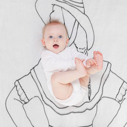 Dancer Looking to The Side, Bottomless Throw Blanket