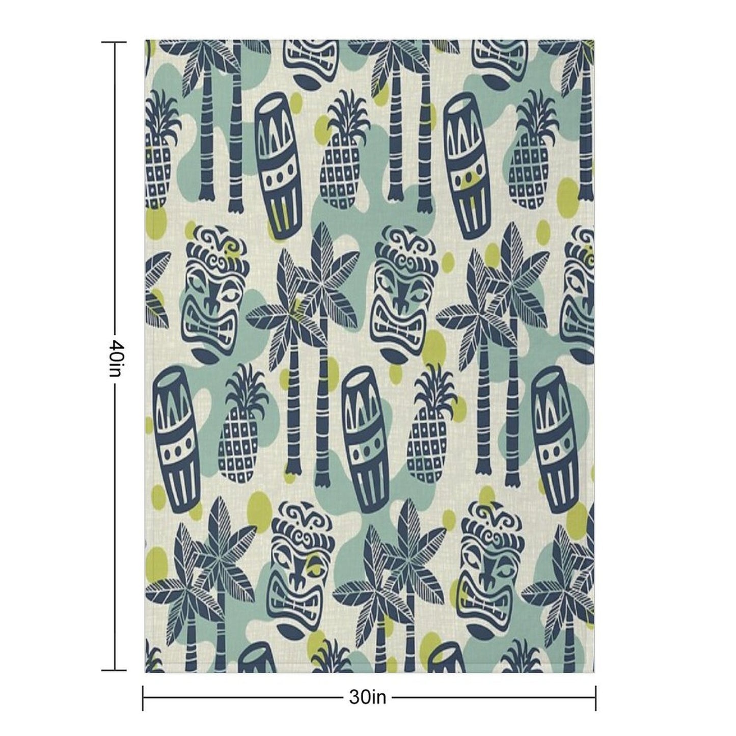 Retro Mid Century Modern Tiki Pattern Throw Blanket
