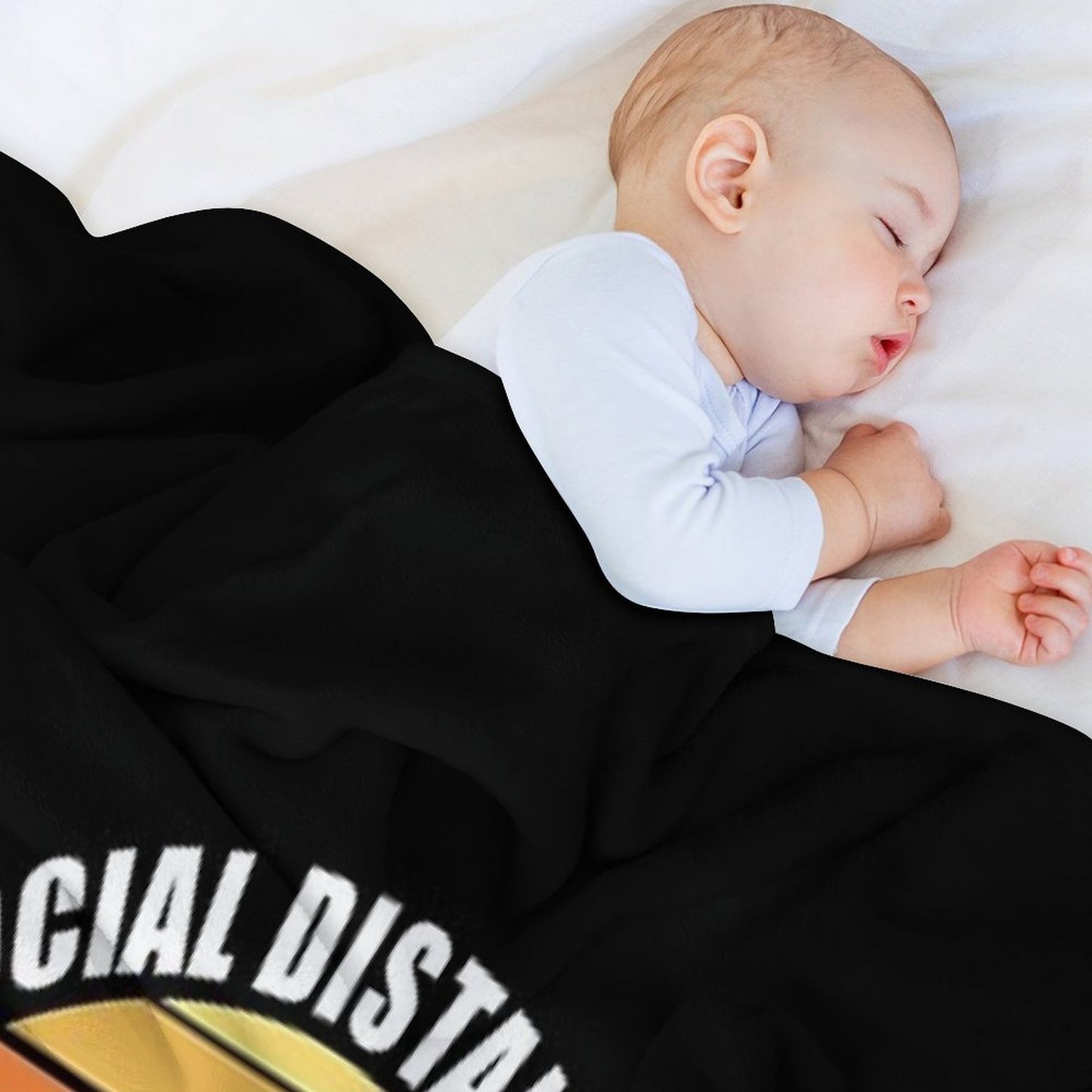 Bigfoot Funny Social Distancing Champion Vintage Sunset Throw Blanket