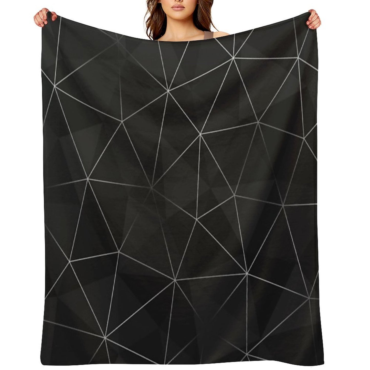 Kintsugi - Silver Mesh Throw Blanket