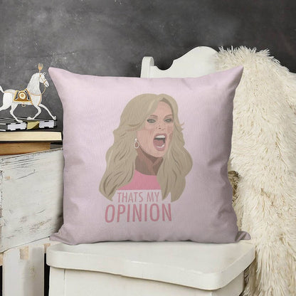Tamra Judge Thats My Opinion Linen Throw Pillow Cover