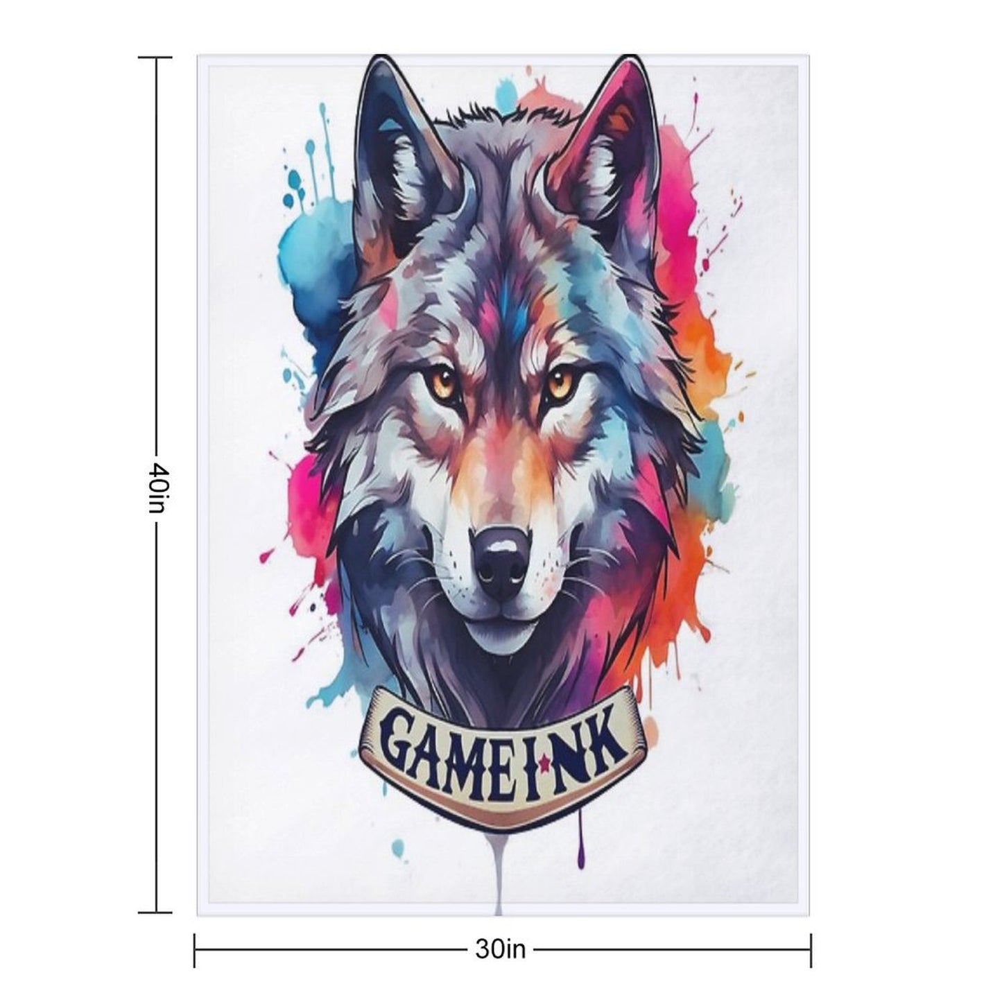 Gameink. Wolf Throw Blanket