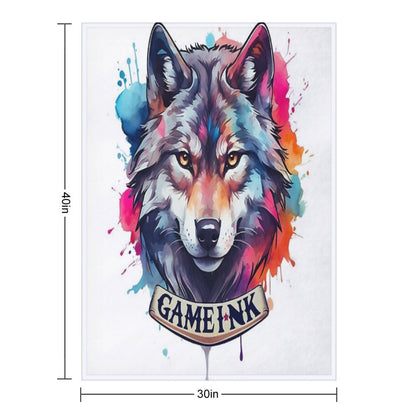 Gameink. Wolf Throw Blanket