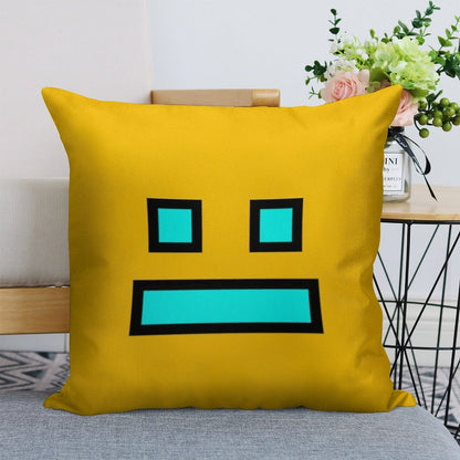 Geometry Dash Linen Throw Pillow Cover