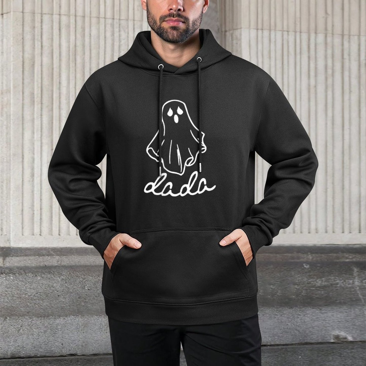 Dada Ghost Boo One Spooky Dada First Halloween Birthday Boy Machine Washable Hoodie