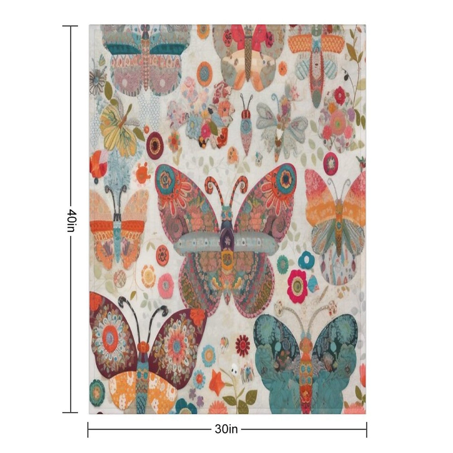 Colorful Whimsical Butterflies And Flowers Puzzle Throw Blanket