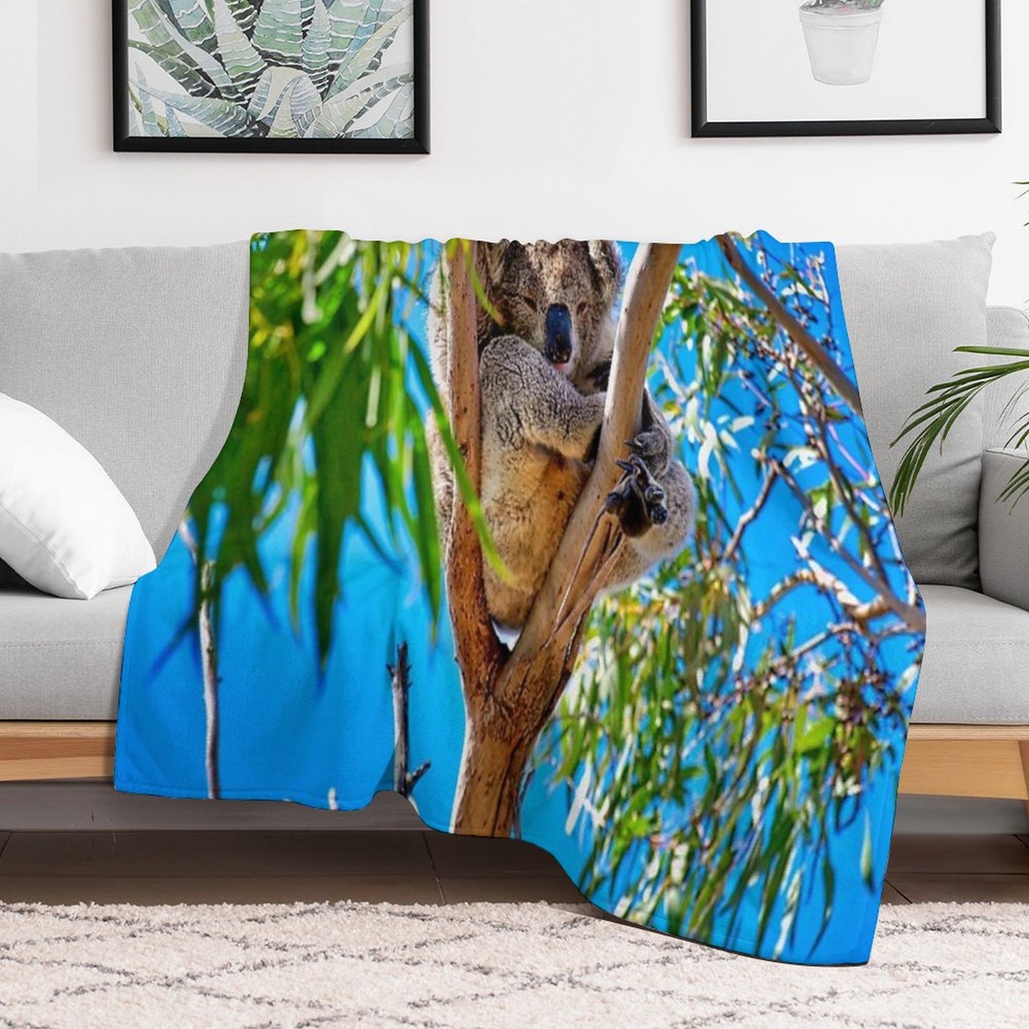 Lovely Australian Koala Bear Throw Blanket