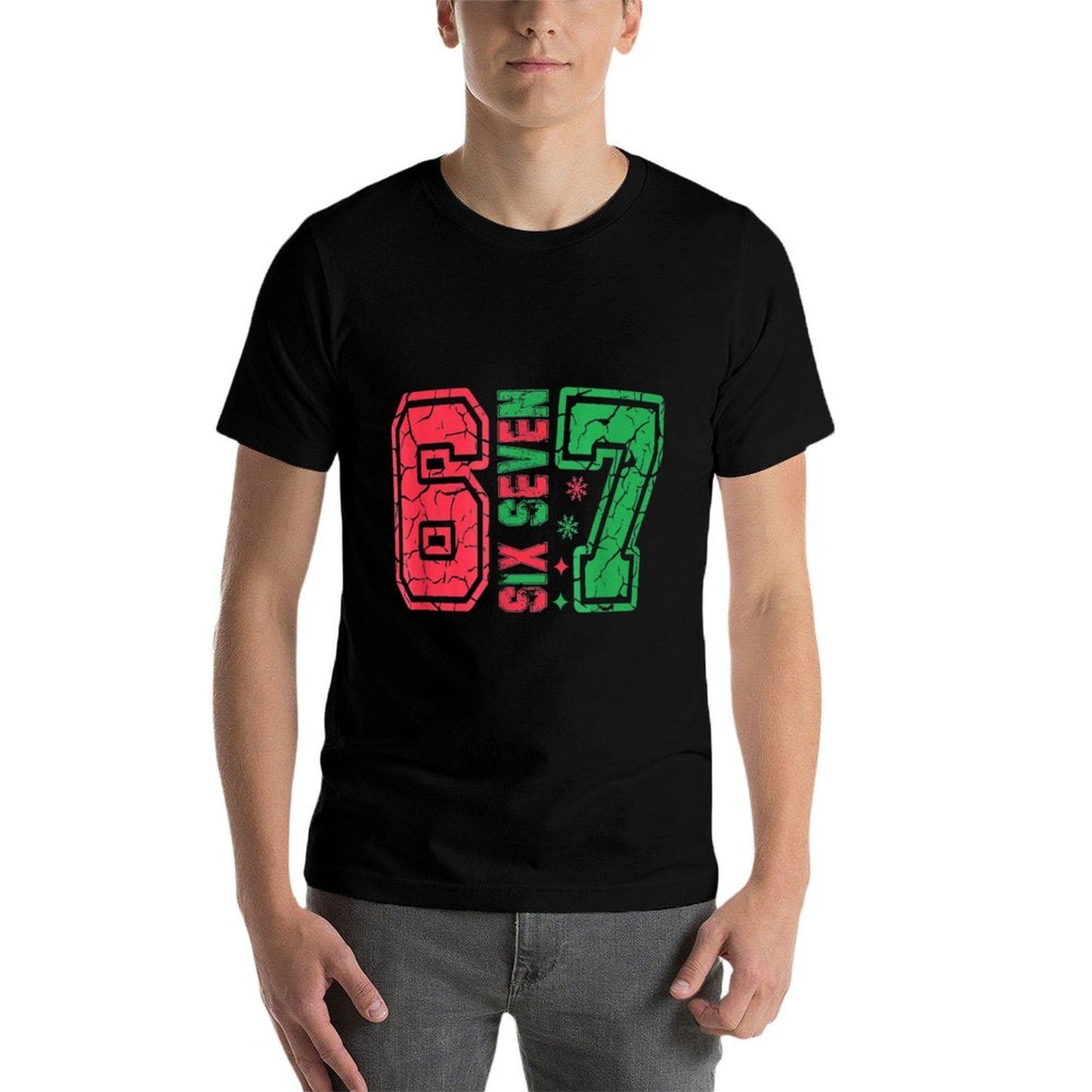 Retro 67 Funny Six Seven Meme 6 7 Number Christmas  Affordable Price T-Shirt