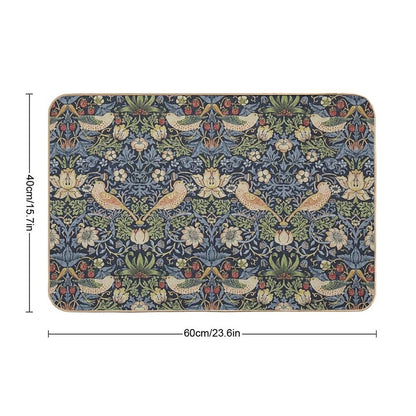 William Morris Strawberry Thief Pattern Bath Mat