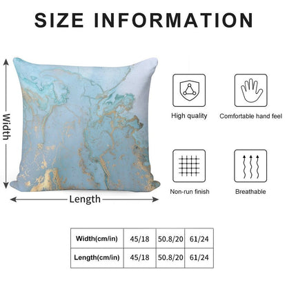 Blue And Gold Soft Skin-Friendly Throw Pillow
