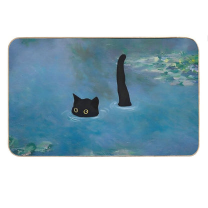 Cat Print Monet Waterlily Bath Mat