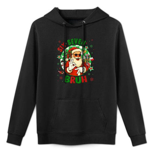 Funny Six Seven Bruh Santa Meme 67 Christmas Boy Girl Kid Customizable Surface Hoodie
