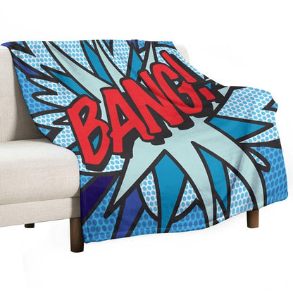 BANG Comic Book Pop Art Modern Fun Graphic Throw Blanket