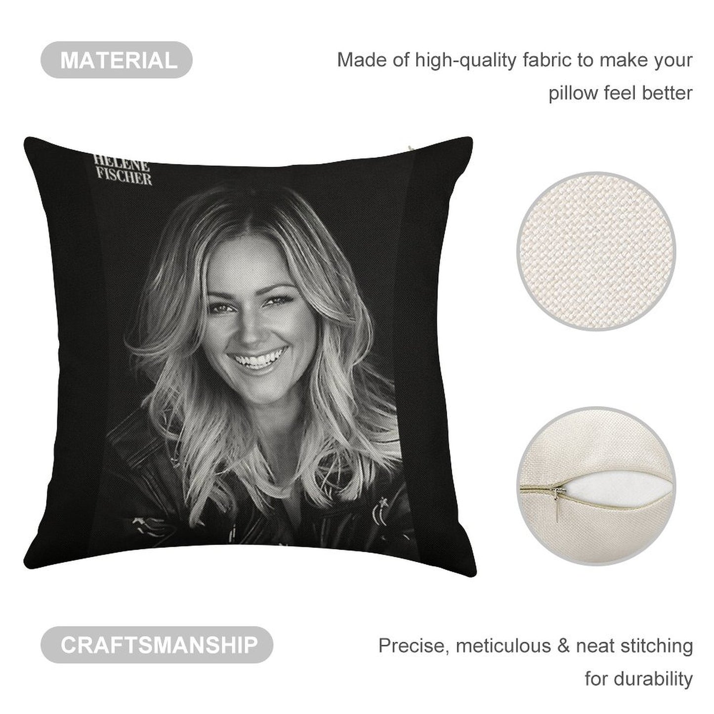 Helene Fischer Linen Throw Pillow Cover