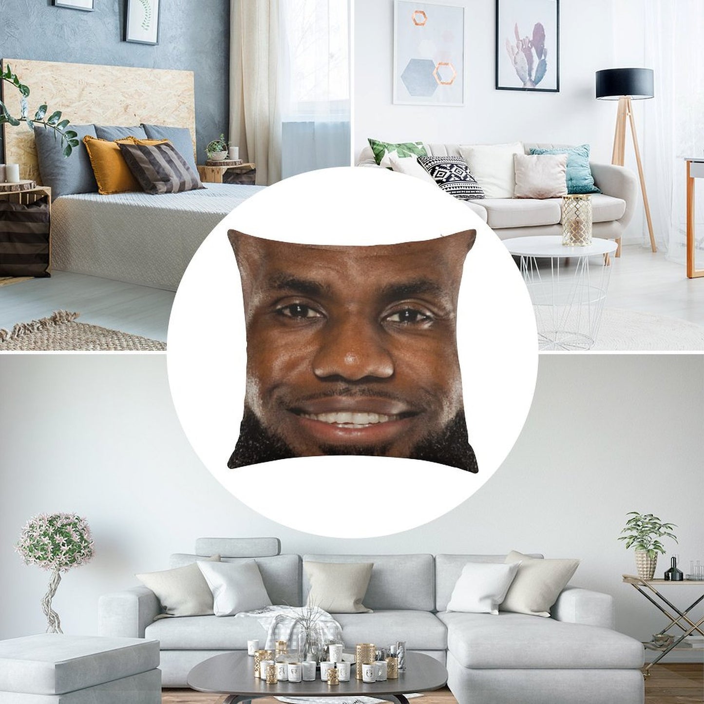 King James Lebron Linen Throw Pillow Cover
