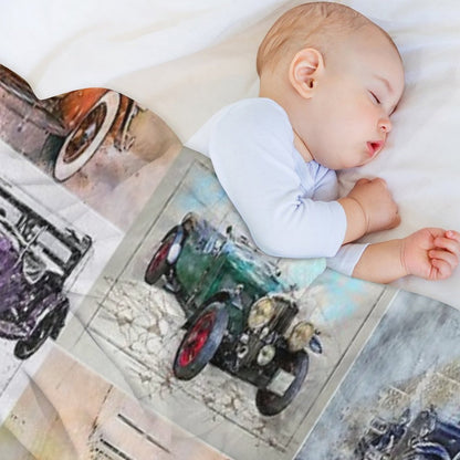 Classic Vintage Cars Montage #4 Throw Blanket