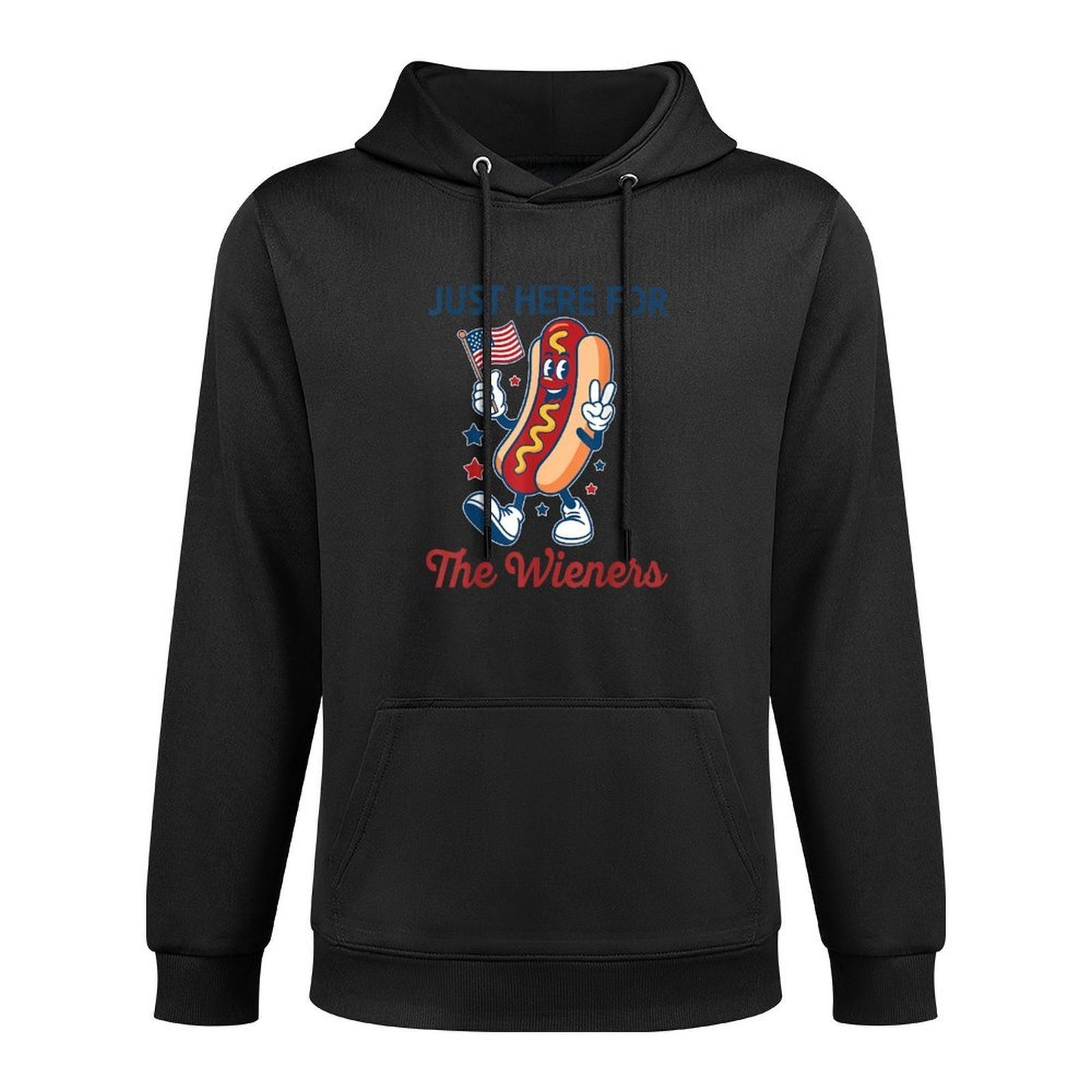 Just Here For The Wieners 4th of July Funny Hot Dog Versatile Streetwear Hoodie