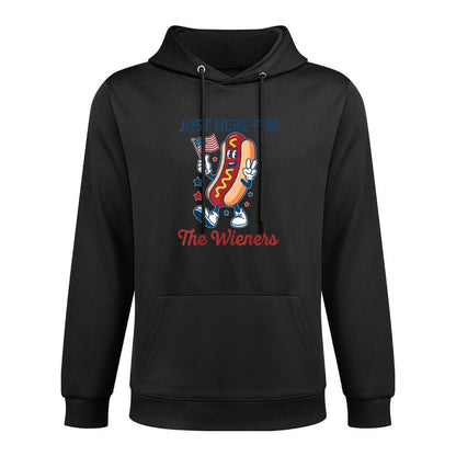 Just Here For The Wieners 4th of July Funny Hot Dog Versatile Streetwear Hoodie