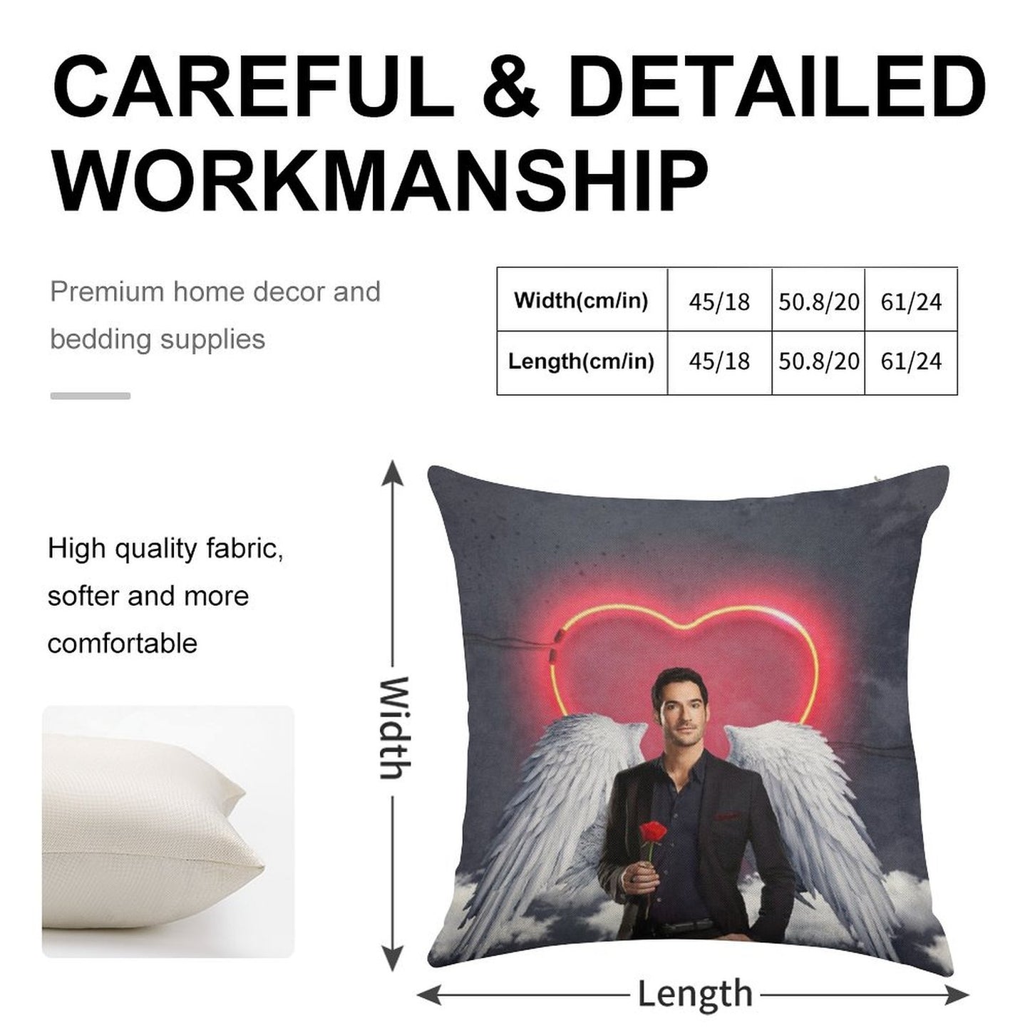 LUCIFER # 1 Linen Throw Pillow Cover