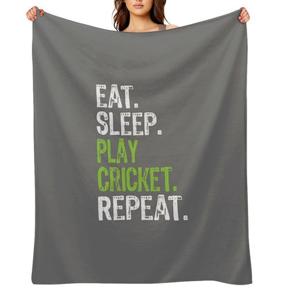 Best Eat Sleep Cricket Gift Design Throw Blanket