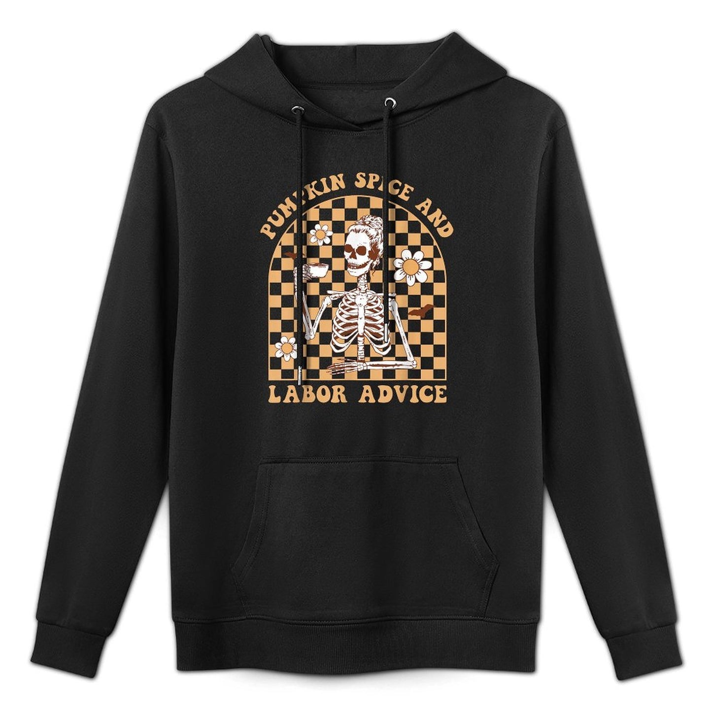 Pumpkin Spice  Labor Advice Skeleton Midwife Fall Halloween Casual Wear Hoodie