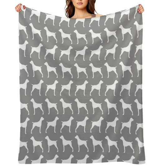 German Shorthaired Pointer Silhouette(s) Throw Blanket