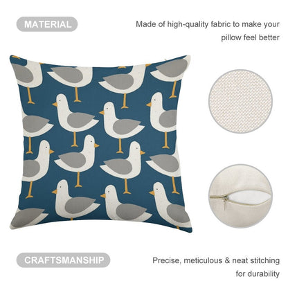 Seagull 4.0 Linen Throw Pillow Cover